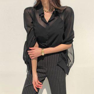 Slashed Chiffon Chic Shirt