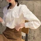 Laced Collar Blouse White - One Size