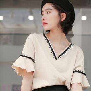 V-neck Ruffle Top