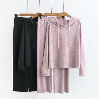 Set: Plain Hoodie + Plain Straight-cut Pants