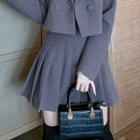 Cropped Logo Embroidered Blazer / Mini A-line Skirt