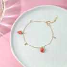 Alloy Strawberry Anklet Anklet - Strawberry - One Size