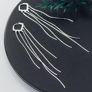 925 Sterling Silver Fringed Earring 1 Pair - S925 Silver - Silver - One Size