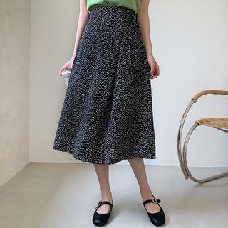 Tie-waist Polka-dot Skirt