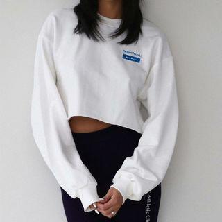Long Sleeve Lettering Crop Sweatshirt