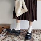 Ruffle Trim Cross-strap Mary Jane Shoes