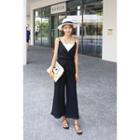 Wrap-front Drawstring-waist Jumpsuit