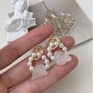 Beaded Geometry Drop Earring