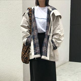 Open-front Tie-front Hooded Jacket