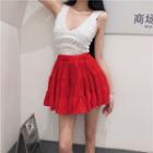 A-line Mini Skirt / Lace Tank Top