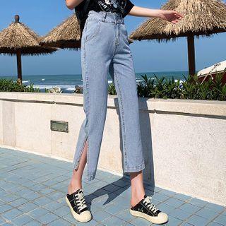 Slit Denim Pants