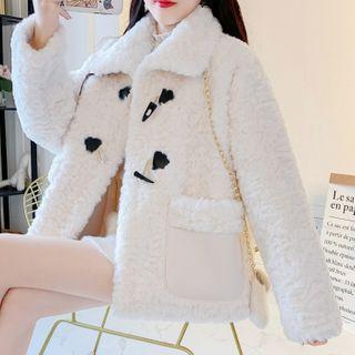 Oversize Long-sleeve Faux Furry Cardigan