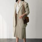 Padded-shoulder Two-button Blazer