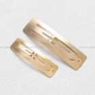 Snap Hair Barrette Set (2 Pcs) Gold - One Size