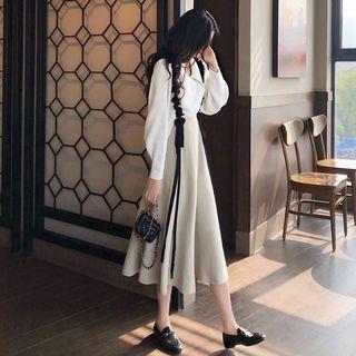 Ruffled Strappy Polo-neck Sweater