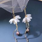 Dangle Faux Pearl Earring 1 Pair - A229 - Gold - One Size
