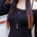Layered Faux Crystal Necklace