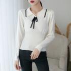 Collared Bow Detail Sweater