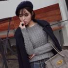 Round-neck Cable Knit Sweater
