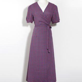 Geometric-pattern Wrap Dress