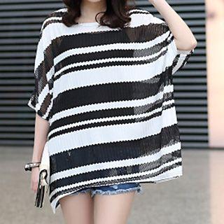 Perforated Stripe Top