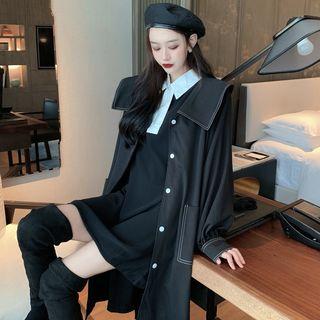 Stitched Windbreaker / Colorblock Mini Polo Dress
