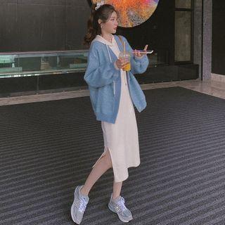 Hooded Midi Knit Dress / Cardigan