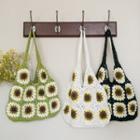 Flower-pattern Crochet Shopper Bag