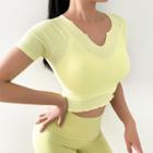 Short-sleeve Frill Trim Sports T-shirt