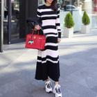 Stripe Maxi A-line Knit Dress