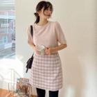 Plus Size Gingham Wool Blend A-line Skirt