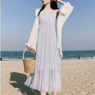 Light Jacket / Set: Strappy Midi Dress + Slipdress