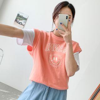 Printed Boxy Sweat Vest