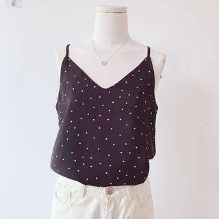 Dotted V-neck Camisole Top