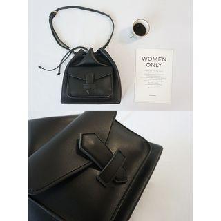 Faux-leather Drawstring-closure Shoulder Bag
