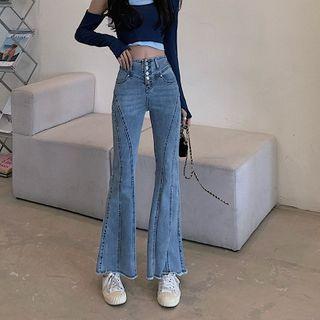High-waist Skinny Boot-cut Pants