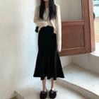 Knit Mermaid Midi Skirt / Cable Knit Sweater