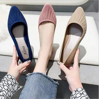 Plain Pointy-toe Wedge Heel Pumps