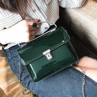 Patent Push Lock Chain Strap Cross Bag