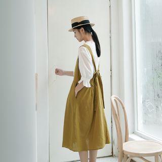 Lace-up Pinafore Dress Curcumin - M