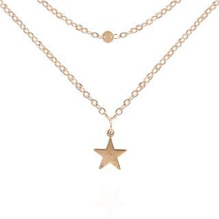 Star Layered Necklace Gold - One Size