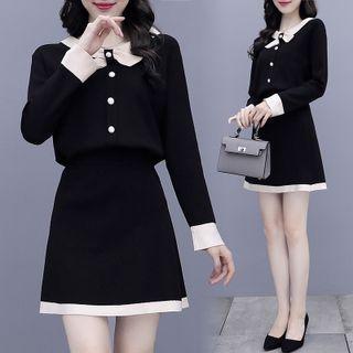 Set : Knit Top + Knit A-line Skirt