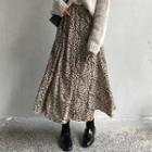 Sweater / Animal Print A-line Midi Skrit