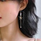 Alloy Starfish Faux Pearl Dangle Earring Pearl - One Size