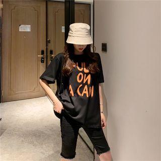 Lettering Numbers Short-sleeve T-shirt