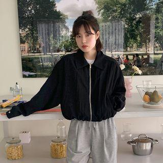 Drawcord-hem Windbreaker Jacket