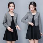 Set: Cropped Open Front Blazer + A-line Tank Dress