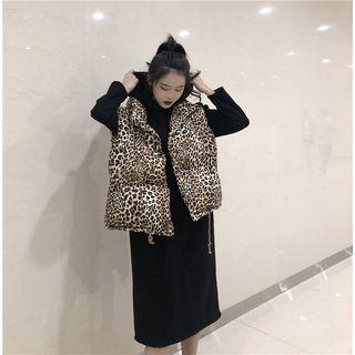 Midi Hoodie Dress / Leopard Padded Vest