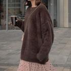 Plain Sweater Dark Brown - One Size