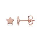 Simple Fashion Plated Rose Gold Star Stud Earrings Rose Gold - One Size
